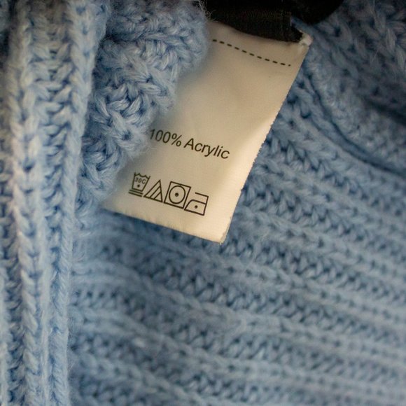 Shein Oversized Acrylic Powder Blue Sweater sz lg - Picture 4 of 5